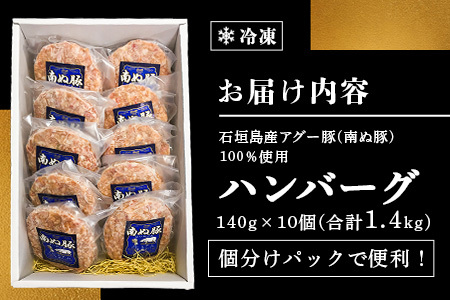 E-8-1 石垣島産アグ―豚（南ぬ豚）ハンバーグ10個セット