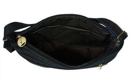 手織り花織みんさ ショルダーポシェットM（黒赤）AI-3