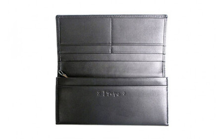 AZ-55-1 みんさー織 長財布牛革(楕円ヒチガーラ　グレイ) 