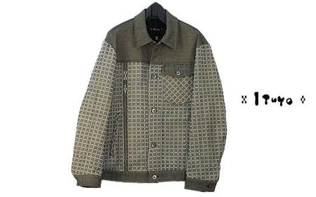 みんさー織 総手織りブルゾン（楕円ヒチガーラ  グレイッシュ）Lサイズ AZ-60-1