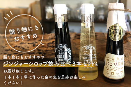 ジンジャーシロップ飲み⽐べ3種セット(120ML×3本) HW-1 【沖縄県石垣市