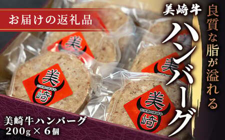 美崎牛ハンバーグ200g×6個【 お肉 美崎牛 ハンバーグ 牛肉 肉 】（tokyoFMで紹介された美崎牛です！♪）O-5