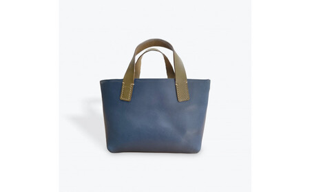 レザートートバッグ(ブルー)浦添市限定ヤクルトスワローズ つば九郎刻印入り