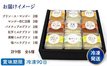 島プリンセット　1箱(9個セット)全6種 おきぽた プリン 杏仁 豆腐 マンゴー スイーツ 専門店 マンゴープリン 黒糖 パイン 濃厚 新食感 人気 おすすめ 沖縄 お土産 プレゼント 贈り物 ギフト お取り寄せ