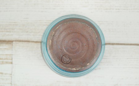 【やちむん丸勇陶房】ゆのみ（中）ツートンブルー2個セット