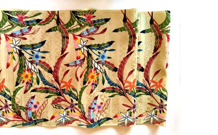 【藤﨑紅型工房】名古屋六通帯 星あざみ