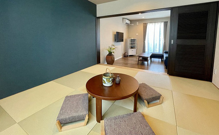 Ahman Inn Island Yagaji（8名様まで）素泊り宿泊券＋『calm凪』屋我地島焼詰め合わせ4セット