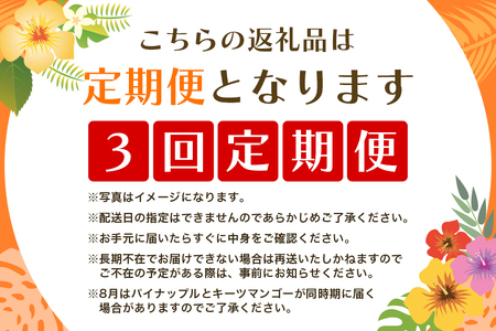 【定期便全3回】沖縄 フルーツ 定期便 3回 沖縄産パイナップル パイン マンゴー キーツマンゴー フルーツ定期便 果物 パイナップル 沖縄マンゴー 沖縄 夏 旬 フルーツ くだもの 定期便 3ヶ月 3か月 3カ月 沖縄県 糸満市 178-4