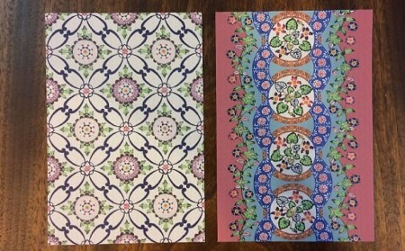 紅型師が手掛ける 手ぬぐい アールヌーボー花七宝 とポストカード4枚 沖縄県糸満市 ふるさと納税サイト ふるなび