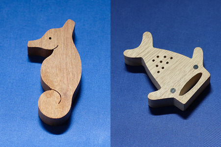 【木工房ひかり】海のいきもの マグネット 6種　( ジンベイザメ ジュゴン マンタ タツノオトシゴ マンボウ サンゴ ) 木製 海の生き物 海 生き物 サメ 魚 さかな 磁石 おしゃれ かわいい インテリア 天然木 動物 手作り 沖縄県 糸満市