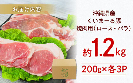 豚肉 焼肉 沖縄県産豚肉 くいまーる豚 焼肉セット (ロース・バラ) 計1.2kg (200g×各3P)  BCAJ001 ▼ 焼肉用 冷凍配送 年末年始 年末 年越し お正月