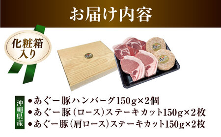 ハンバーグ 沖縄県産 あぐー豚 ハンバーグ・ステーキセット 計900g  BCAZ004 肉▼ 加工品 ハンバーグ 冷凍配送 年末年始 年末 年越し お正月