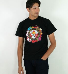 沖縄市 マンホールTシャツ エイ坊 （黒 / Lサイズ） Tシャツ 半袖 キャラクター メンズ レディース 沖縄市 黒色 沖縄市/株式会社TAK JAPAN [BCDK002-03]