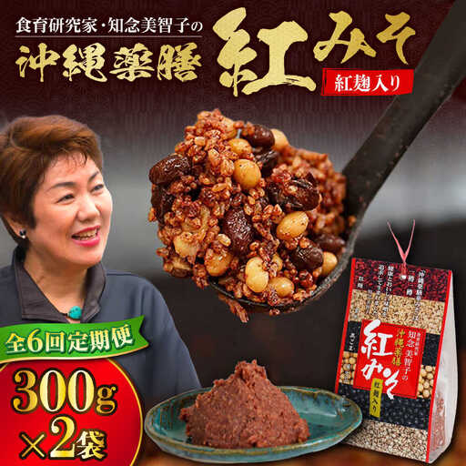 薬膳みそ 【全6回定期便】沖縄薬膳紅みそ 計600g (300g×2個)  BCBU015 味噌