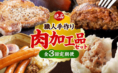 【全3回定期便】沖縄の絶品肉加工品セット【沖縄市】豚肉 ハム ソーセージ 豚まん ぶたまん ちまき 焼売 シュウマイ ハンバーグ 沖縄市 / TESIO / 豚々茶舗 / お肉屋本店[BCZZ030] 11,400円