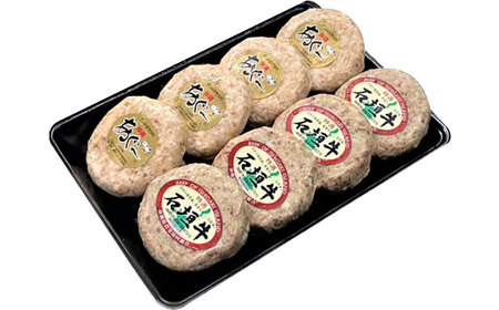 【全6回定期便】沖縄県産 あぐー豚＆石垣牛 ハンバーグセット 800g (100g×8個) 豚 牛 ハンバーグ 冷凍 ギフト お取り寄せ 沖縄市 / お肉屋本店[BCAZ016]