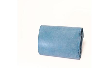 【しぜんのしるし】cometR コンパクトな三つ折り財布(ワックスブルー)牛革・日本製