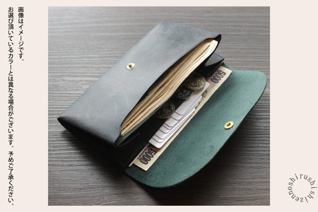 comet Long コンパクトな長財布 (ブラック) 牛革(BR008)