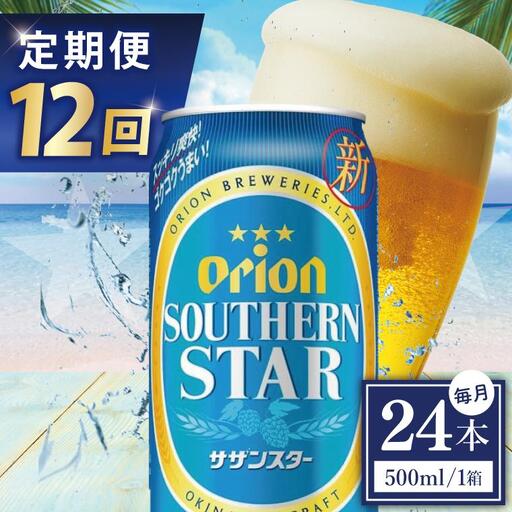 【全12回定期便】 オリオンビール サザンスター 500ml × 24缶 (DQ038)