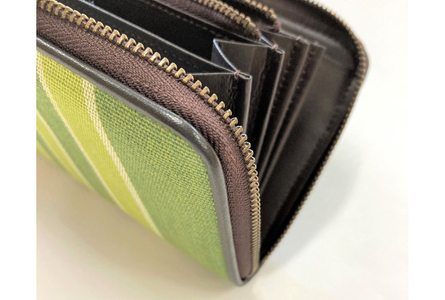 ウージ染めラウンドファスナー束入れ長財布 （AI037）