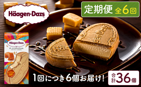 ＜全6回定期便・連続＞ハーゲンダッツ『クリスピーサンドセット（ザ・リッチキャラメル味）計36個』アイスクリーム アイス スイーツ デザート ミルクアイス アイススイーツ アイスデザート_H0026-039