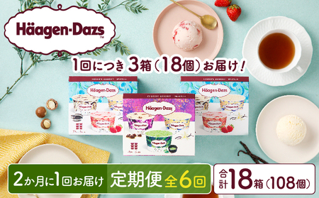 ＜全6回定期便・隔月＞ハーゲンダッツ『アソートボックス3箱セット(合計18箱)』アイスクリーム アイス スイーツ デザート_H0026-057-n