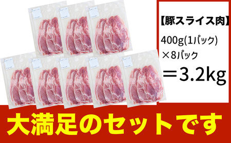 大容量！沖縄県産豚スライス3.2キロセット　県産　豚肉　大容量　豚肉　スライス肉　肉　ジューシー　沖縄　うるま市