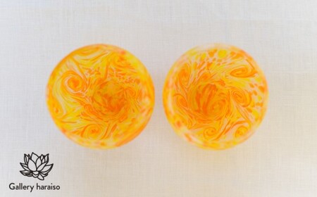 【琉球ガラス】マンゴー・丸口グラス（小）（ペア）