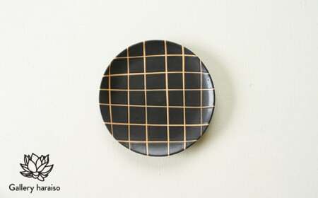 【沖縄のかわいい器】陶factory509 モノクロ皿／チェック