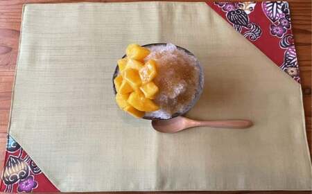 紅型リバーシブルランチョンマット エメラルドグリーン