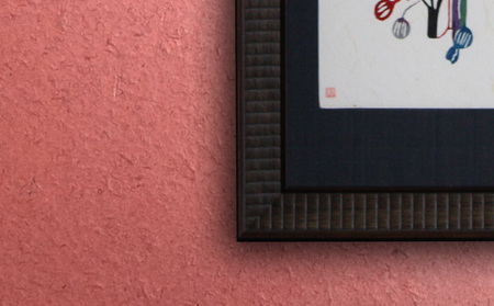 紅型　月桃　額装＜ひだり向き＞