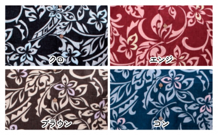 紳士用かりゆしウェア プルメリアトライバル柄Mサイズ×ブラウン