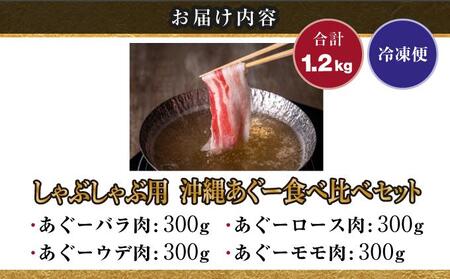 【2026年3月発送】沖縄あぐーしゃぶしゃぶ用ロース・バラ・ウデ・モモ食べ比べセット   I  アグー豚 あぐー豚 あぐ～豚 豚肉 ぶた肉 ブランド豚 沖縄豚 琉球在来豚  沖縄県 南城市