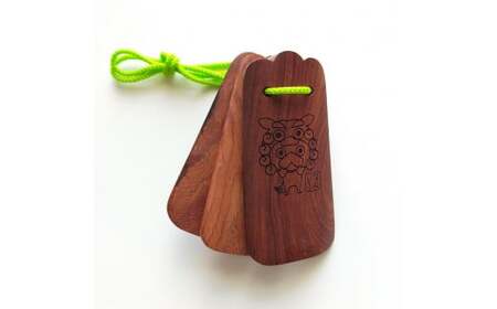 なんじぃ三板ミニ（沖縄版カスタネット）シーサー柄