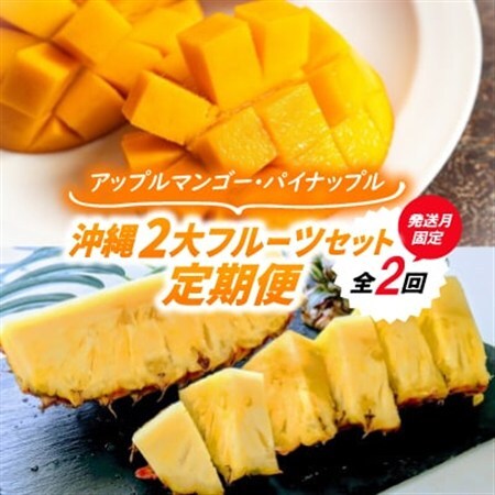 【発送月固定定期便】沖縄2大フルーツセット アップルマンゴー＆パイナップル全2回【配送不可地域：離島】【4078648】