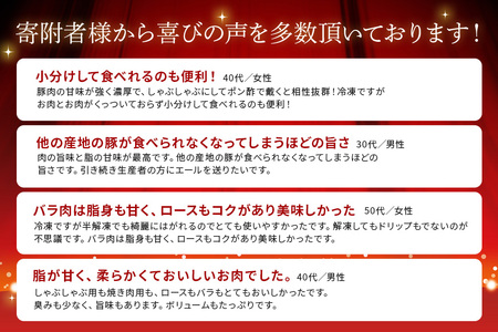 【ふるさと納税限定】「くんじゃん豚」しゃぶしゃぶセット3.2kg（バラ・ロース）スライス