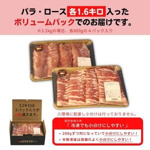 【毎月定期便】くんじゃん豚 しゃぶしゃぶセット(バラ・ロース)計19.2kg全6回【配送不可地域:離島】【4067075】