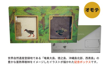 【世界自然遺産】記念BOX　地域の自然を守るタオル　選べる２枚セット《GOTS認証オーガニック》～ECOひいきプロジェクト～