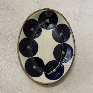 ヤチムン オーバル皿青丸紋 2枚セット エドメ陶房【1368685】 | 沖縄県