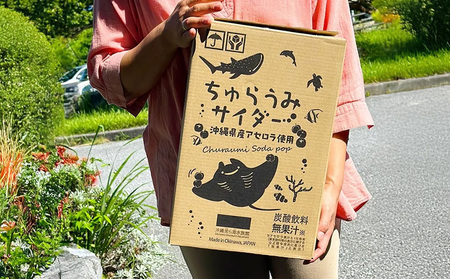 沖縄美ら海水族館オリジナル「ちゅらうみサイダーアセロラ」350ml×24本 本部町 限定 ソーダ ソフトドリンク 飲料 パッケージ ジンベイザメ 水族館 おきなわ おすすめ 美味しい 炭酸 炭酸飲料 プレゼント ギフト 贈答 贈り物 ケース 爽やか すっきり