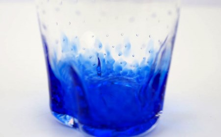 【うみのおと】泡ドットグラス（水色＆青色）2個セット