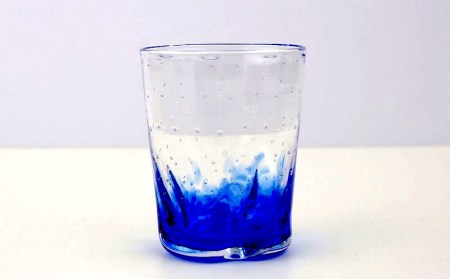 【うみのおと】泡ドットグラス（青色）2個