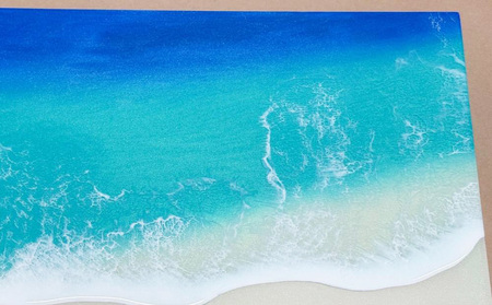レジン波アートA4サイズ波1本【レジン海アート】A4-01 | 沖縄県恩納村