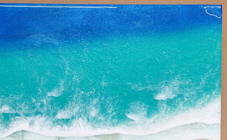 レジン波アートA4サイズ波2本【レジン海アート】A4-02 | 沖縄県恩納村