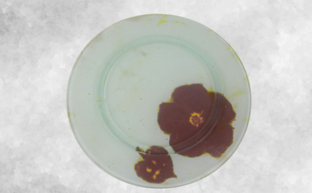 【つづるガラスアート】ゆうなの花　平丸皿－HAKU－　1枚 