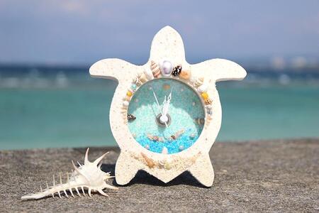 「カメクロック」「ファミリーフォトフレーム」セット【沖縄の海からの贈り物】