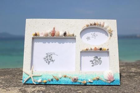 「カメクロック」「ファミリーフォトフレーム」セット【沖縄の海からの贈り物】