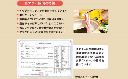 金アグー　肩ロース・バラ・モモ　1.2kgセット（しゃぶしゃぶ用）