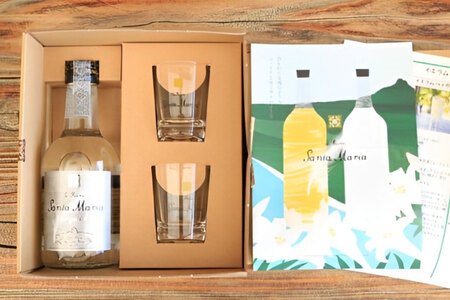 ラム酒 イエラムサンタマリア クリスタル 300ml 1本 ショットグラス2個 [伊江島物産センター 沖縄県 伊江村 ie47bde210000]