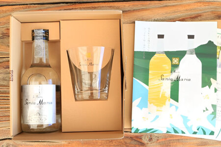 ラム酒 イエラムサンタマリア クリスタル 300ml 1本 ロックグラス1個 [伊江島物産センター 沖縄県 伊江村 ie47bde210002]